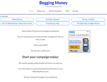 Tablet Screenshot of beggingmoney.com